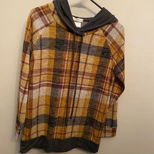 Mustard plaid hoodie